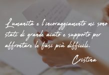 “Grazie per le cure, l’umanità e l’incoraggiamento”. La testimonianza di Cristina